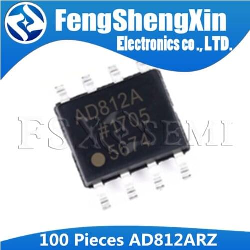 100PCS AD812ARZ SOP8 AD812 SOP AD812A AD812AR SOP-8 Dual, Current Feedback Low Power Op Amp IC