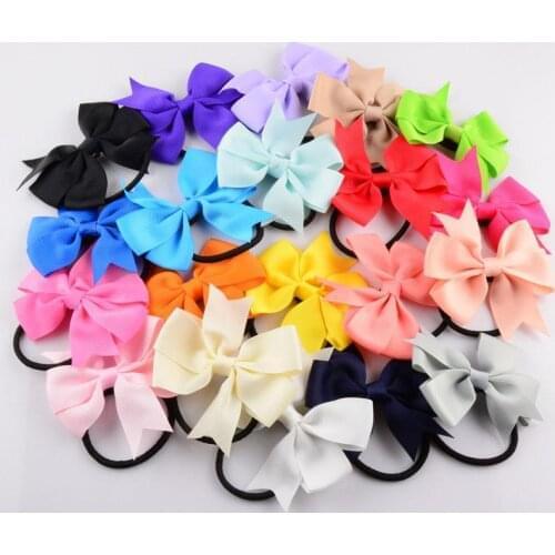1000pcs 3.15 Inch Girl Boutique Grosgrain Ribbon Bow Elastic Hair Tie Rope Hair Band bows