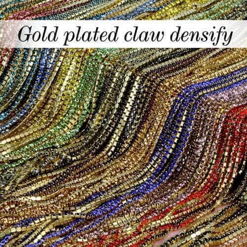 16 kind color 3.6Meter/ roll Gilded base clear crystal SS6 (2mm) intensive Gilded base diy beauty accessories rhinestone chain