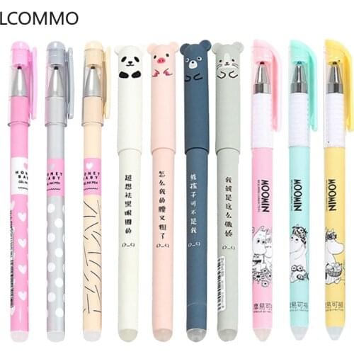 25 pcs/lot Magic Ink Erasable Pen Washable Handle Panda Erasable Pen Refills Rod for School Office Writing Supplies Stationery