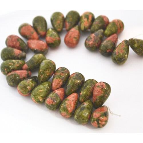 28pcs Horizontal Hole for New Fashion 15*10mm Natural Stone Beads Drop Pear-shaped Bulk Stone Earrings