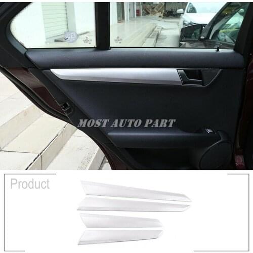 ABS Plastic Chrome Interior Door Decoration Panel Moulding Cover For Mercedes Benz C Class W204 2008-2014 4pcs Car Decoration