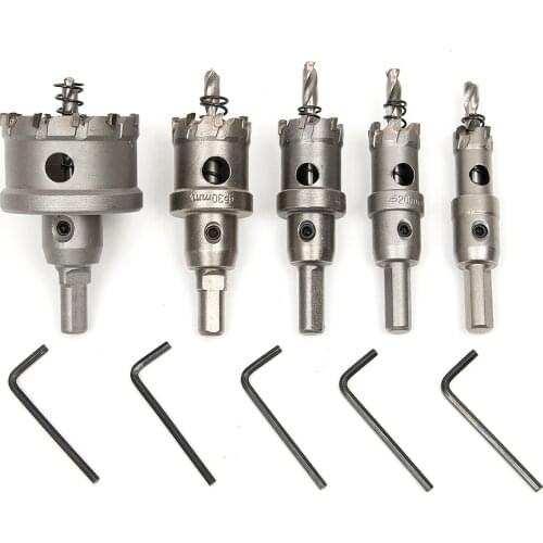 5pcs/set Tungsten Steel Hole Saw Drill Bits Metal Hole Opener Cutter Tools