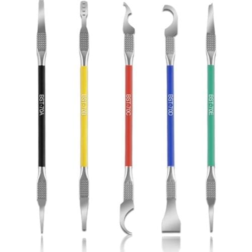 5pcs/set Stainless Steel CPU Crowbar Removing Glue IC Chip Repair Thin Blade Remover Knife Remove Glue Disassemble Phone Repair