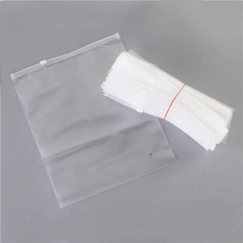 50pcs Transparent matte clothing packaging bags PE plastic ziplock underwear socks clothing zipper bag