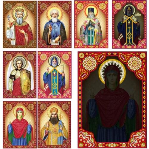 5D Character Religious Round Diamond Painting glow in the dark Diamond diy Embroidery Home Decoration Mosaic Luminous Paintings