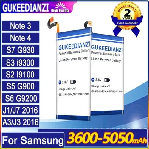 Battery For Samsung Galaxy J1 A3 J5 J7 2016/S2 S3 S5 S6 S7/Note 3 4/J120F G930 N910H I9301 G870 G920S G530 N900 J710 A310 I9103