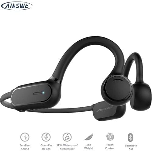 AIKSWE Bluetooth Headphone Open Ear Wireless Sports headset Touch Control Earphones Stereo HD Hands-free For Cycling Running