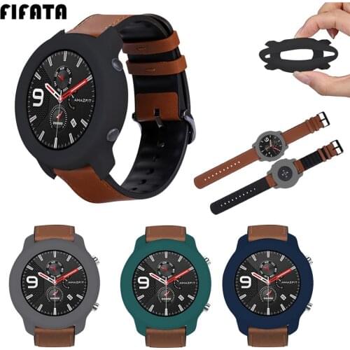 FIFATA Colorful Soft Silicone Watch Protective Case For Huami Amazfit GTR 47/42mm Smart Watch Replace Watch Case For Amazfit GTR