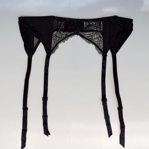 Black Red Lace Floral Bow Fishbone Sexy Garter Belt for Stockings Womens Suspenders Lingerie Underwear Gift GA1410