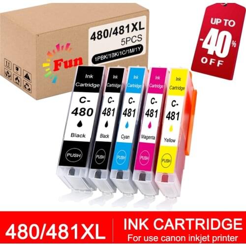 FUN printing PGI-480 CLI-481 compatible ink cartridge for canon PIXMA TS704 TR7540 TR8540 TS6140 TS8140 TS9140 TS9540 TS9541C