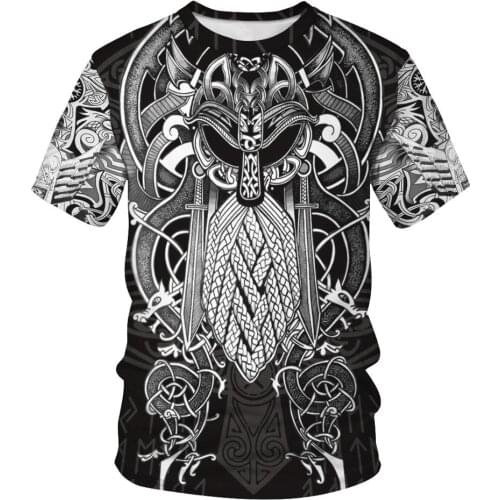 Harajuku Fashion 3d Print New Vintage Viking T shirt Vikings T-shirt MenWomen Casual Street Hip Hop Clothing Top Camiseta Hombre