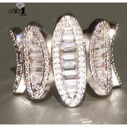 YaYI Fine Jewelry Fashion Princess Claw Set Cut White Cubic Zirconia Silver Color Engagement Wedding Party Leaves Gift Rings
