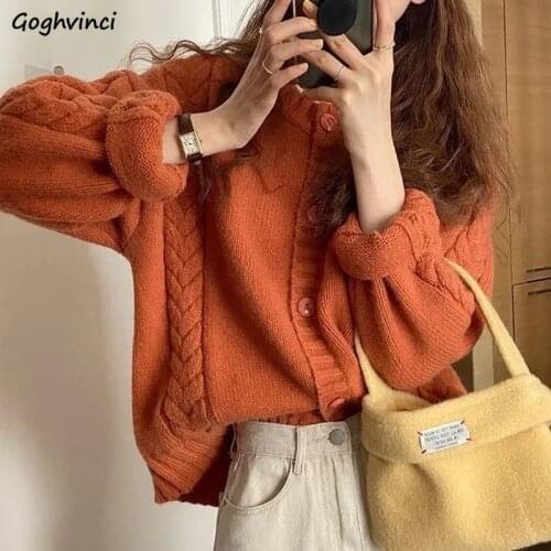 Women Cardigan O-neck Single Breasted Retro Hong Kong Style Classic Elegant Outwear Popular New Year Chic-tops Females Sweater