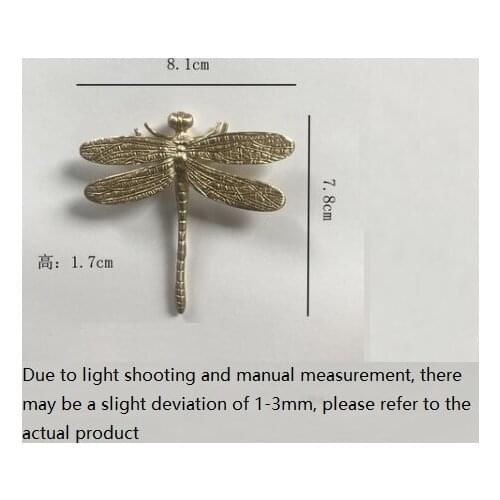 Brass handle Nordic light luxury golden insect dragonfly drawer cupboard door American wardrobe decoration small handle