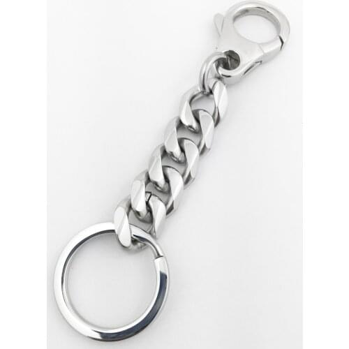 LINSION Unique 316L Stainless Steel Mens Biker Rock Punk Key Ring Keychain 5N010KC