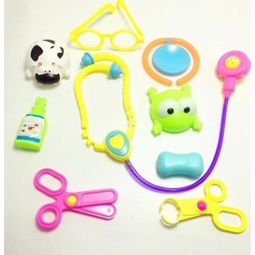 9Pcs/Set Miniature Veterinarian Toy Mini Imitation Scenes Lovely Harmless Kids Miniature Veterinarian Toy Kit for Children