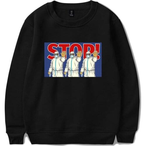 New Fashion Women Fleece Hoodie Sweatshirts 2020 Oversized Ladies Pullovers Warm Streetwear Hooded Tops STOP Printed Hoody