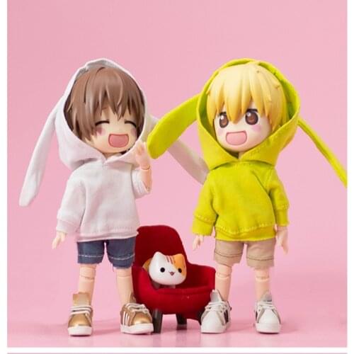 Ob11 doll clothes cute rabbit ear sweater hoodie for Molly, GSC, 1/12bjd, Obitsu 11 BJD clothes doll accessories toy clothing
