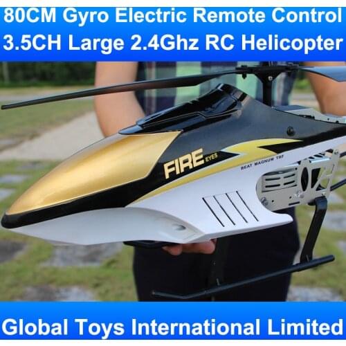 80CM Large Big 3.5CH Metal Frame Gyro With LED lights 2.4Ghz Radio Remote Control Electric RC Helicoper Kids Children Gift Toys