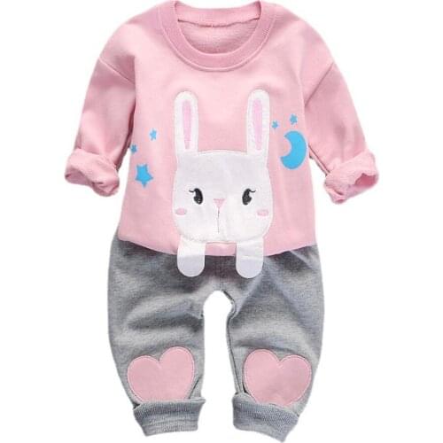 Cute Rabbit Toddler Baby Girls Clothes Full Sleeve Hooded Pants 2pcs/Set Infantil Girls Outfits Newborns Babies Birthday Gifts
