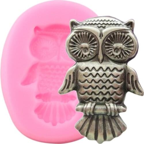 Owl Silicone Mold Animal Cupcake Topper Fondant Cake Decorating Tools Jewelry Polymer Resin Clay Candy Chocolate Gumpaste Mold