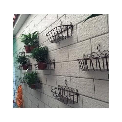 Freeshipping 45mm European Style Wrought Iron Flower Rack Balcony Hanging Pot Flower Wall Rack for Pot 3 color to choose