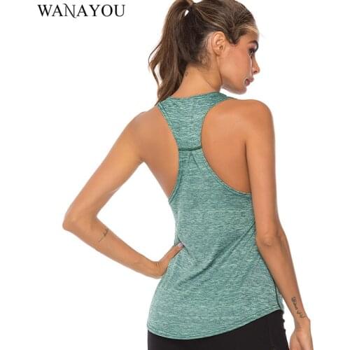 WANAYOU Sleeveless Racerback Yoga Vest Athletic Fitness Sport Tank Tops Gym Running Training Yoga Shirts Workout Tops for Women