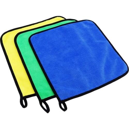 1pc Thickened Car Wash Towel Extra Soft Microfiber Coral Velvet Cloth Double Sided Car Cleaning Towel Auto Maintenance Car Wash