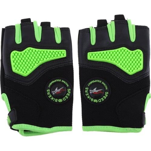 Motorcycle Racing Half-Finger Protective Gloves- Green (Size M / L / XL)