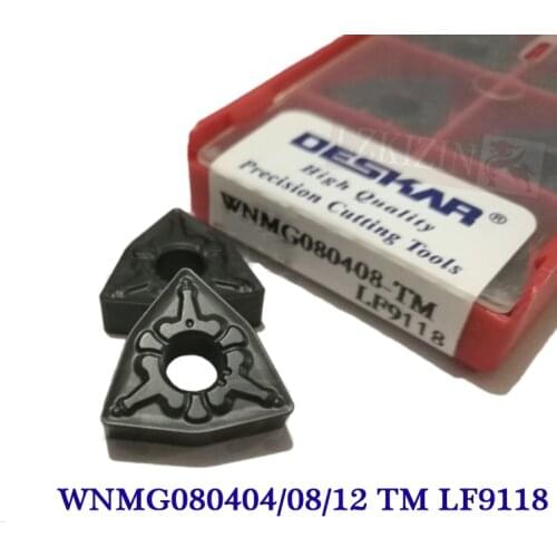 10PCS WNMG080404 WNMG080408 WNMG080412 TM R S L S CQ LF9118 Carbide Insert DESKAR Cutter tools CNC Lathe Turning Tool For Steel