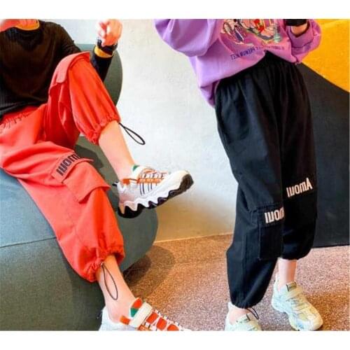 100-150 Cm 2021 Girls Cool Dance Pant Bayb Kids Children Casual Trousers