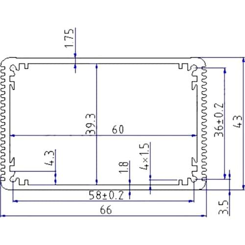 100*66*43mm Black Aluminum Electronic Box Instrument Meter Enclosure Case