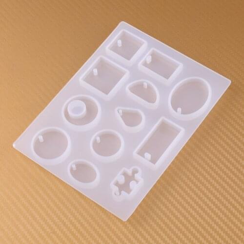 12 Holes DIY Crystal Silicone Mold Making Mould Resin Hand Craft for Necklace Pendant Jewelry