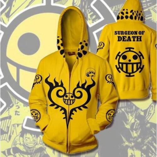 2018 3d hoodies one piece Cosplay priting hoodies With zipper Trafalgar sweatshirts
