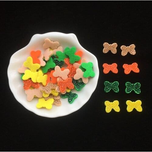 50pcs Colorful Rhinestone Cute Mini Bow Hair Clip Accessories DIY for Girls Kids Handmade Knot Patches for Dress Cloth Bag Hat