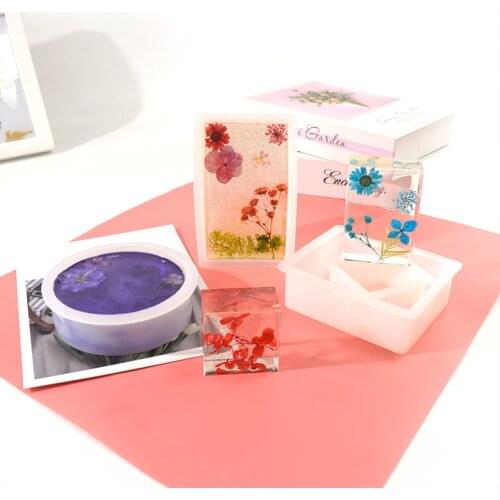 8Pcs Rectangle Cube Silicone Mold Epoxy Resin Mould Candle Wax Soap Making