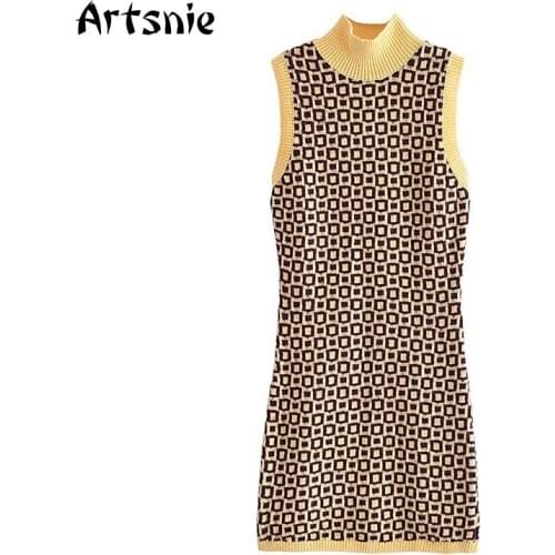 Модные вязаные платья Artsnie China At AliExpress