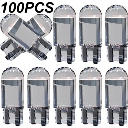100/50/30Pcs Car T10 Led Bulbs 194 168 W5W LED Light Cold White Auto COB Silica Red Blue Green Yellow License Plate Lamp 12V