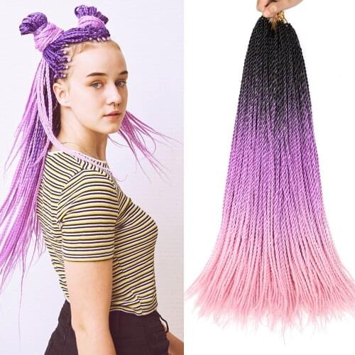 CLong Senegalese Twist Hair Crochet Braids 24 inch 20 Roots/pack Crochet Hair Senegalese Braids Twist Hair for Braids