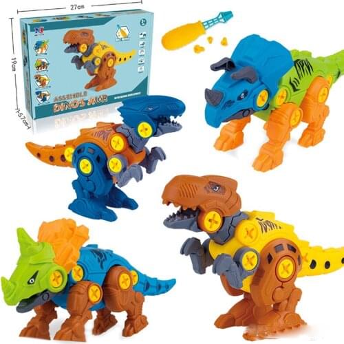 DIY Disassembly Assembly Dinosaur Toy Set Screw Nut Combination Model Educational Toy For Children Kids Gift With Box