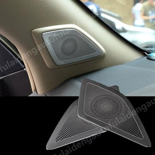 For Toyota Land Cruiser PRADO FJ150 2010-2020 Silver titanium Front Door Speaker A-Pillar Cover Trim decor Stickers Car Styling