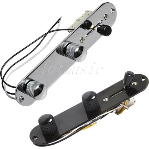 Chrome Black Loaded Control Plate 3Way Switch for Fender Tele Guitar replacement