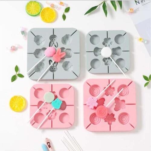 Baking diy tool lollipop chocolate silicone mold childrens candy square mold