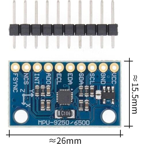 MPU-9250 GY-9250 9-axis sensor module I2C/SPI Communications Thriaxis gyroscope + triaxial accelerometer+triaxial magnetic field