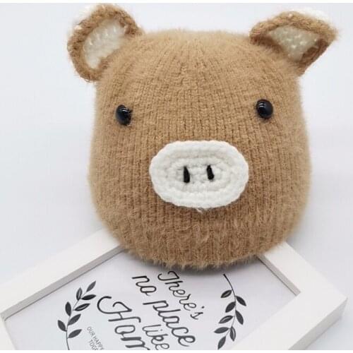 6M-2T Toddler Baby Girl Boy Knitted Cartoon Pig Winter Warm Wool Beanies Cute Soft Casual Caps