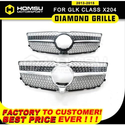 Front Diamond Grille for GLK Class X204 Year 2014-2016 Front Bumper Racing Car Styling diamond Grill For GLK300 Sports Diamond