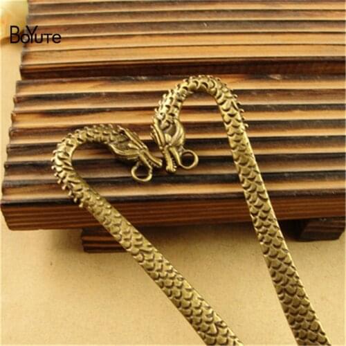 BoYuTe (10 Pieces/Lot) 125*26MM Antique Bronze Plated Zinc Alloy Dragon Bookmark Pendant Charms for Jewelry Making Diy Handmade