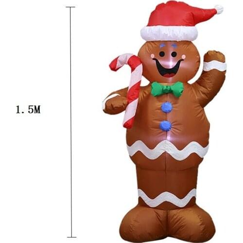 Christmas Gingerbread Man Inflatable LED Glowing Decoration Party Holiday DIY Prop Xmas New Year Lantern Yard Art Decor Supplies