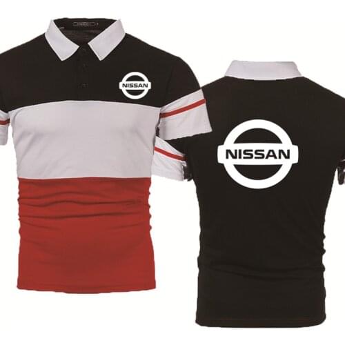 Fashion Mens Short Sleeve Nissan Car Logo Summer casual male solid colour Cotton Fashion HipHop Harajuku Mens polo shirt Clothe